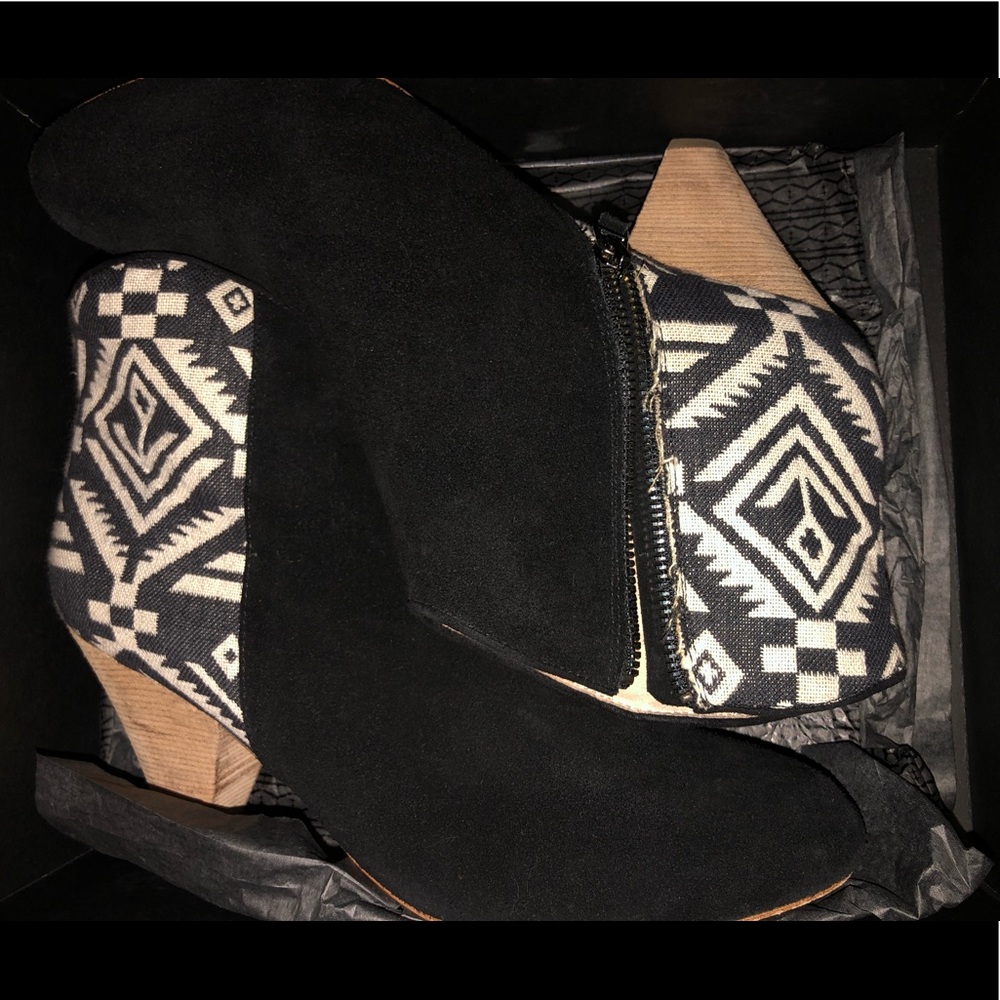 Black suede ankle bootie by Matt Bernson